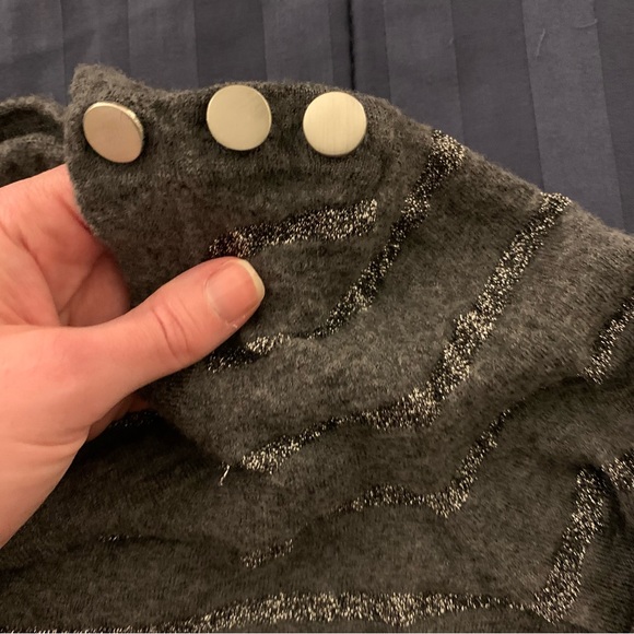 Ann Taylor Merino Wool Sparkly Metallic Striped Sweater Size Small (Fits… - Picture 4 of 8